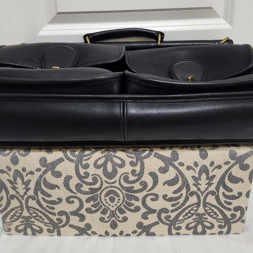 Coach Vintage Black Kensington  Leather Briefcase Messenger Bag 5279 - Picture 7 of 8